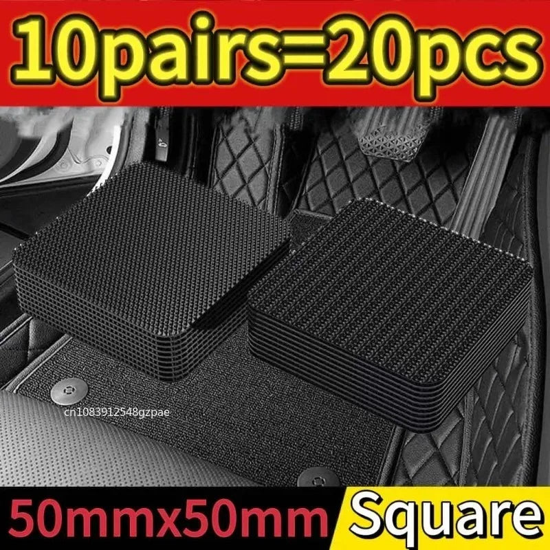 20PCS Strong Carpet Fixing Stickers Double Faced High Adhesive Car Fixed Patches Home Floor Foot Mats Anti Skid Grip Tapes