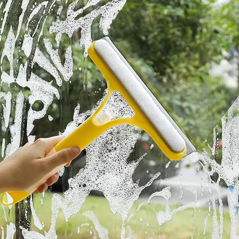 Household Multifunctional Glass Wiper With Watering Can Glass Cleaning Tool 3-In-1 Mirrors Glass Scraper Motorcar Window Scraper
