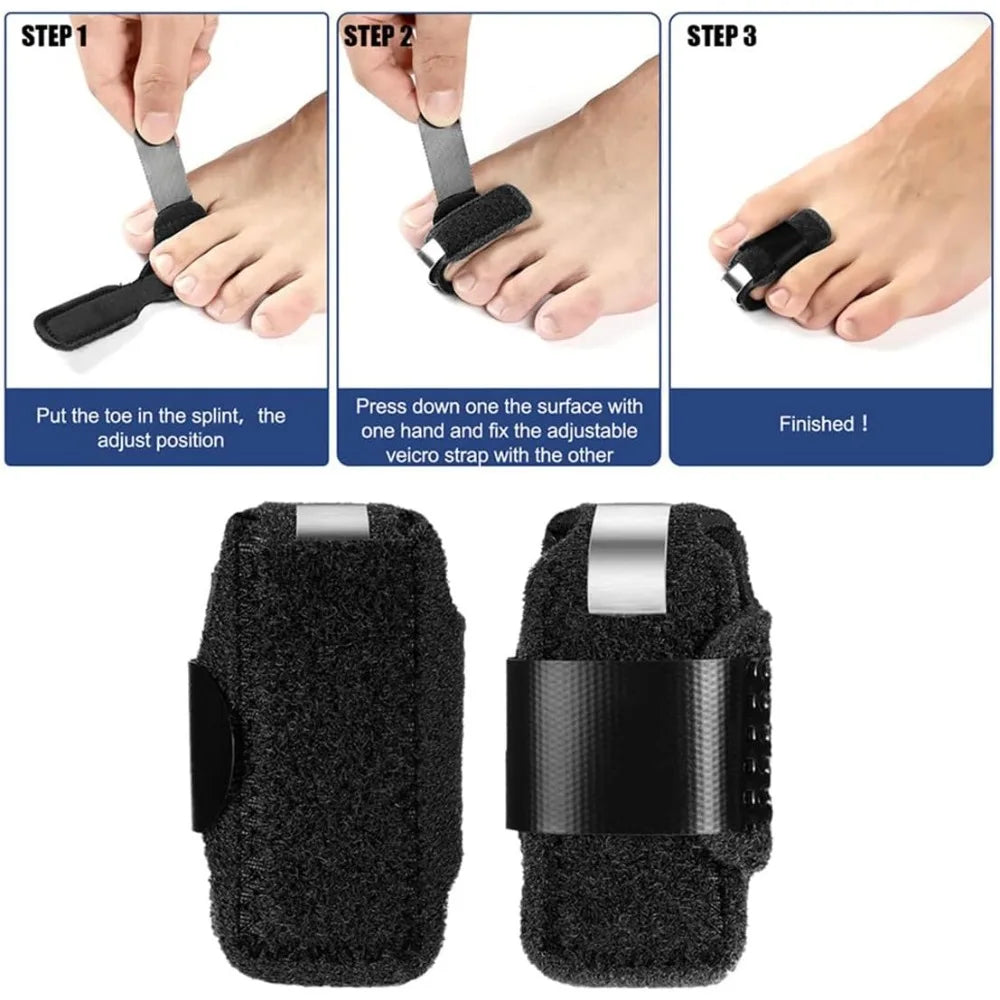 Toe Splints for Straightening Toes Straightener Adjustable Toe Corrector Brace for Toe Injuries Fractures Sprains Foot Care Tool
