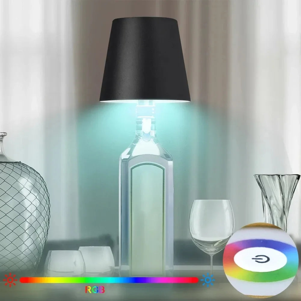 Wireless Table Lamp For Wine Bottles LED Bottle Light For Outdoor Use Touch Control Ideal For Restaurants Bars Festival Party