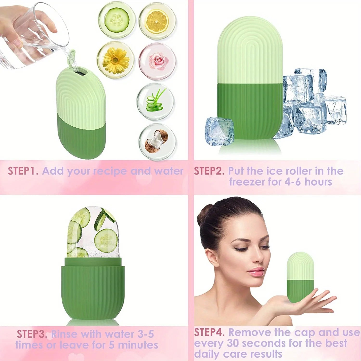 Ice Face Roller Facial Skincare Ice Roller Set Face Massage Roller Lifting Contouring Facial Cleansing Skin Care Tools