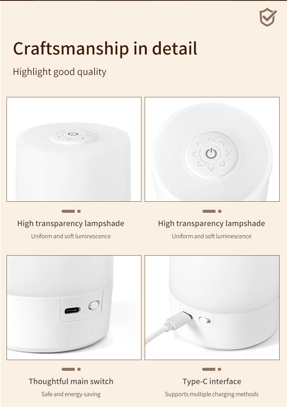 USB Touch Night Lamp LED Lamp Remote Control Switch Rechargeable Three Colors Lights Bedroom Portable Table Bedside Night Lamp