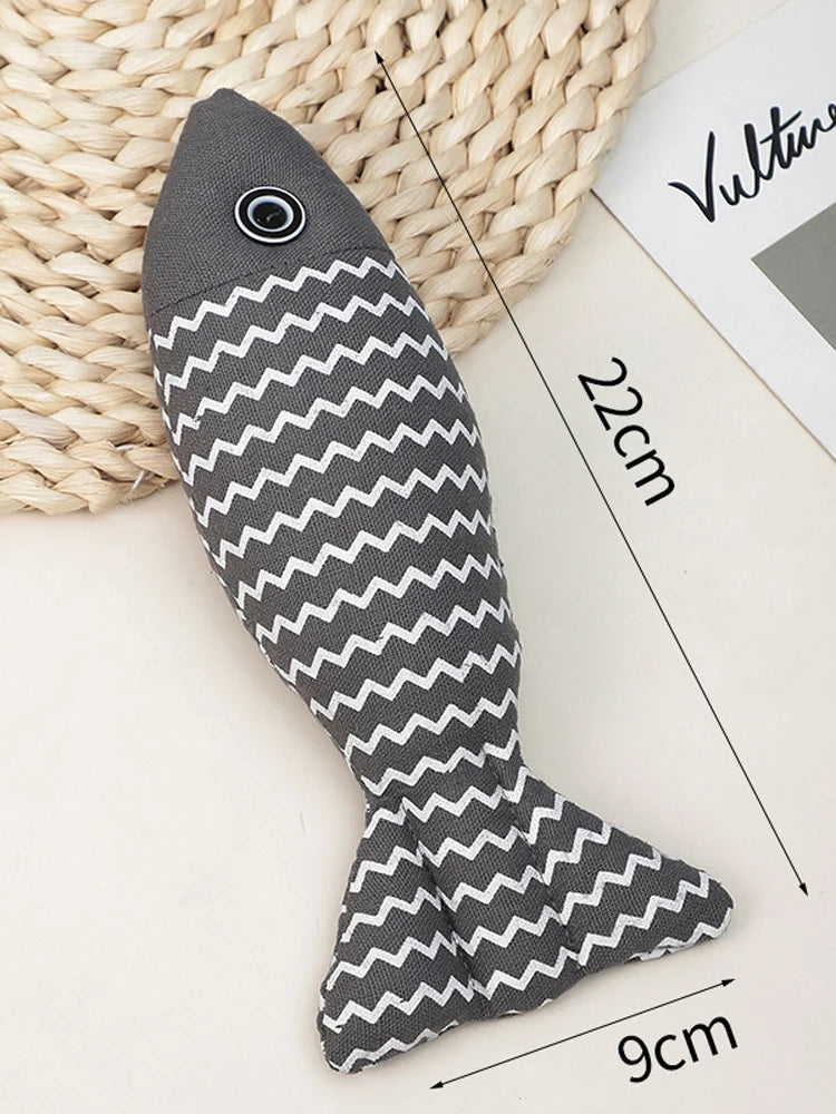 New pet toys, cat toys, linen fish pillows, self hi cat mint doll, pet supplies