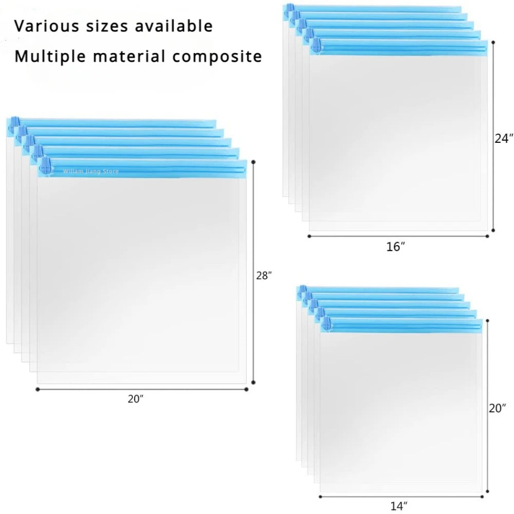 Travel Roll-up Compression Bag Vacuum Bags for Storing Clothes Save 75% of Storage Space No Air Pump Required Pack Vacuum Home