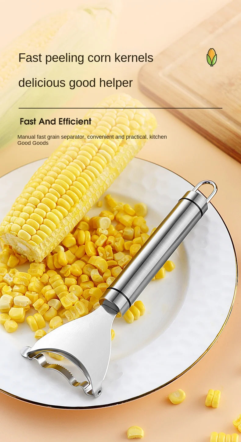 Stainless Steel Corn Peeler Scraper Serrated Corn Cob Stripper Tool Cob Shaver Planer Thresher Cutter Kitchen Vegetable Gadgets