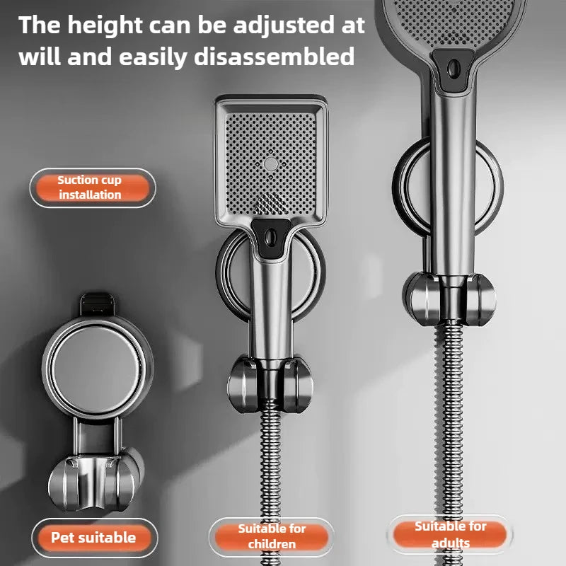 New Shower Head Supports 360° Adjustable Suction Cup Wall Mounted Handheld Shower Holder Punch-free Bathroom Accessories