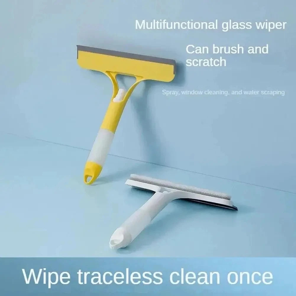 Household Multifunctional Glass Wiper With Watering Can Glass Cleaning Tool 3-In-1 Mirrors Glass Scraper Motorcar Window Scraper