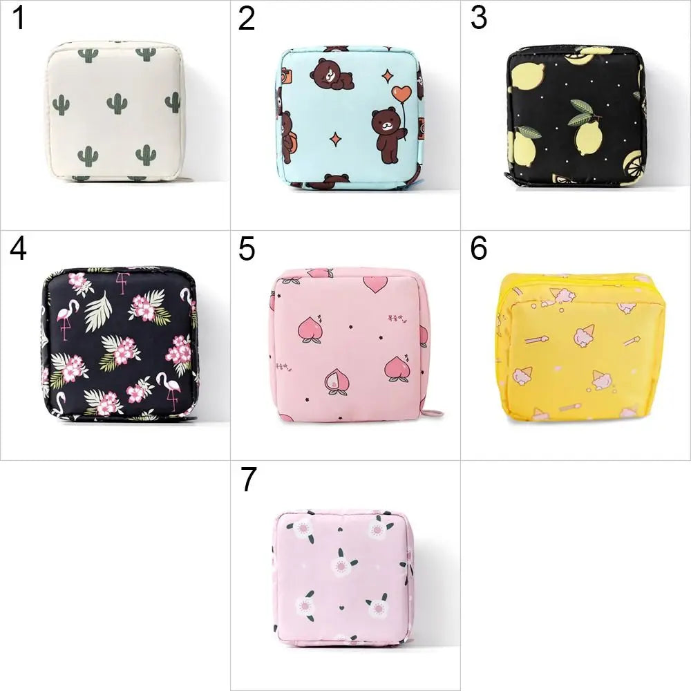 Napkin Credit Card Holder Makeup Organizer Headphone Case Sanitary Mat Bag Sanitary Bag Change Purse Tamper-Proof Storage Bag
