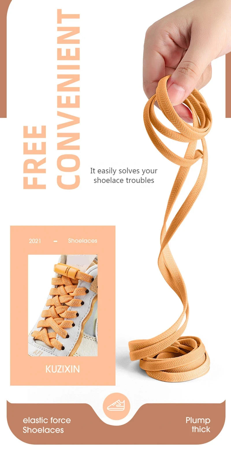 1 Pair Magnetic Locking Shoelaces Without Ties Sneakers Elastic Laces Children Adults Quick on/Off Shoelaces Shoe Accessories