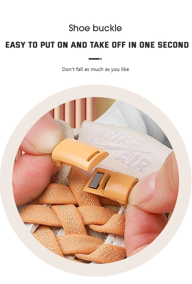 1 Pair Magnetic Locking Shoelaces Without Ties Sneakers Elastic Laces Children Adults Quick on/Off Shoelaces Shoe Accessories