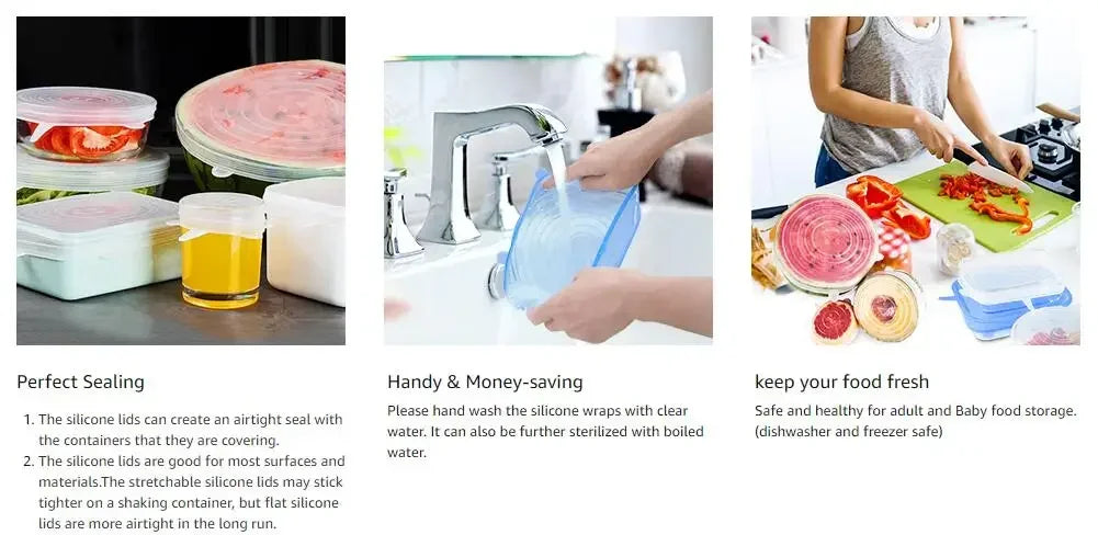 Adjustable Elastic Silicone Caps Refrigerator For Kitchen Accessories Cover Adaptive Kitchen Storage Organization Food Dishes