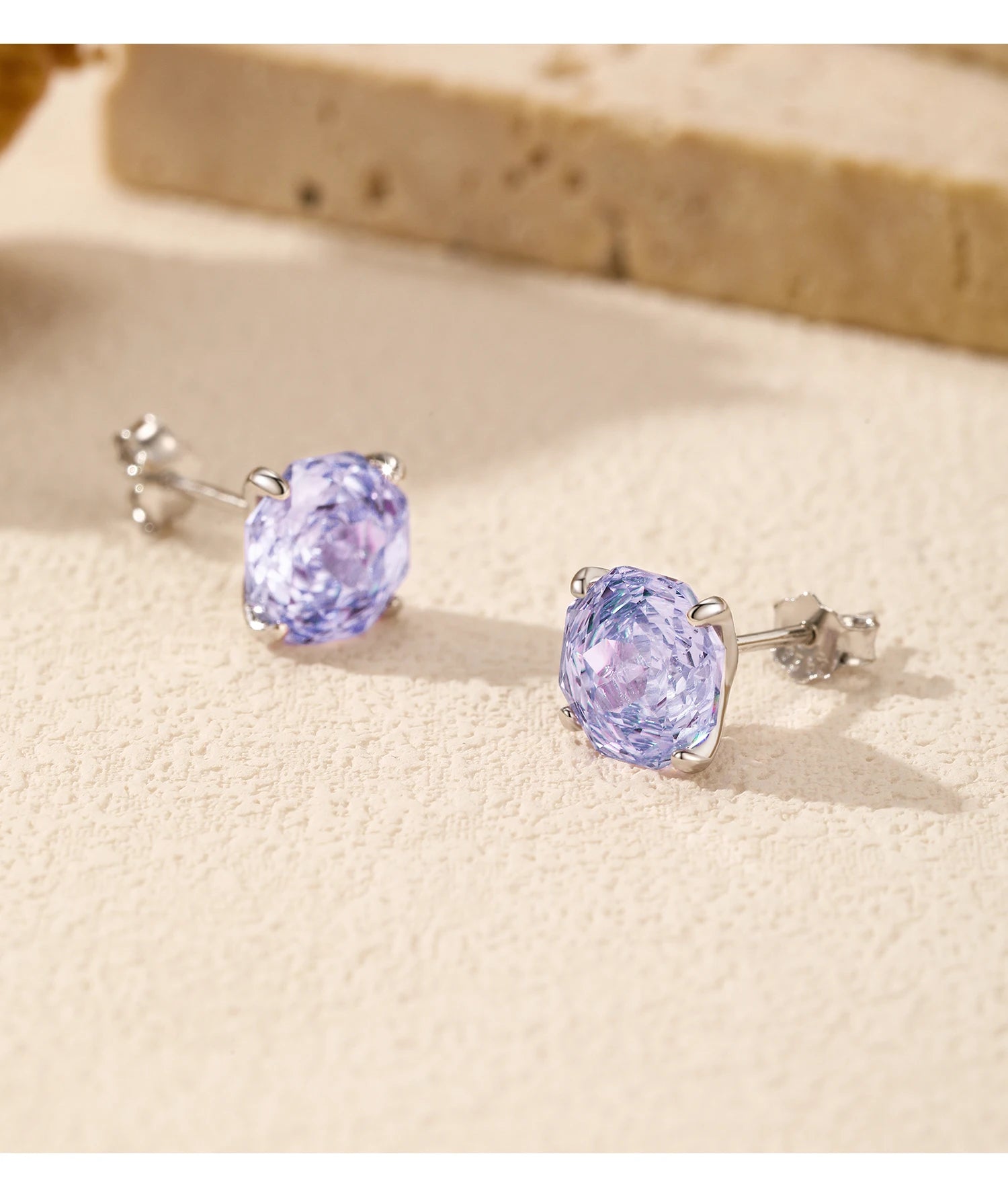 MODIAN 925 Sterling Silver Polygon Multi-Color Rose Cut Cubic Zirconia Luxury Stud Earrings For Women Party Fine Jewelry