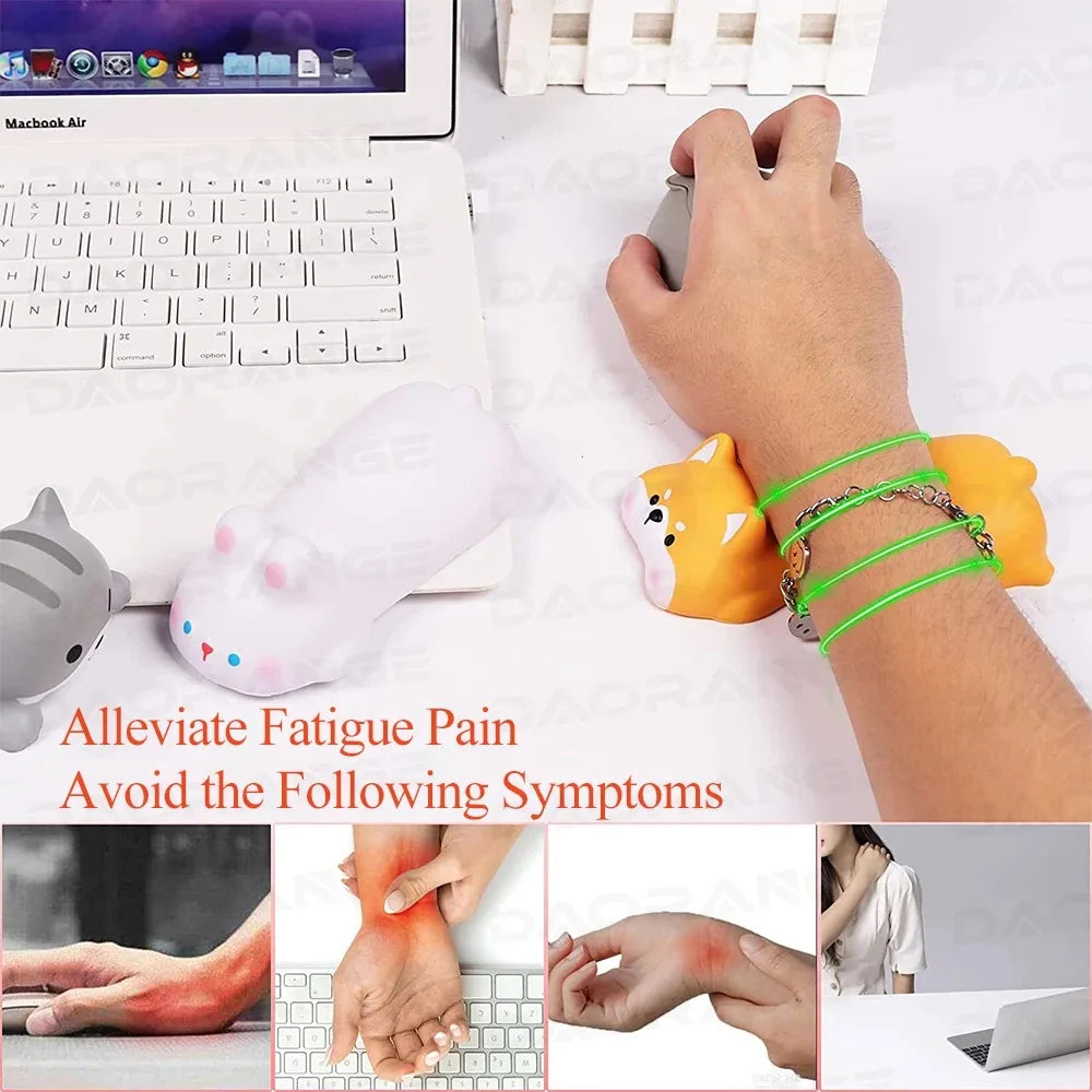 So cute Wrist Mouse Pad Wrist Guard Mouse Pad Office Desk Learning Pad Soft And Comfortable Memory Cotton Rebound Desktop Mat ﻿