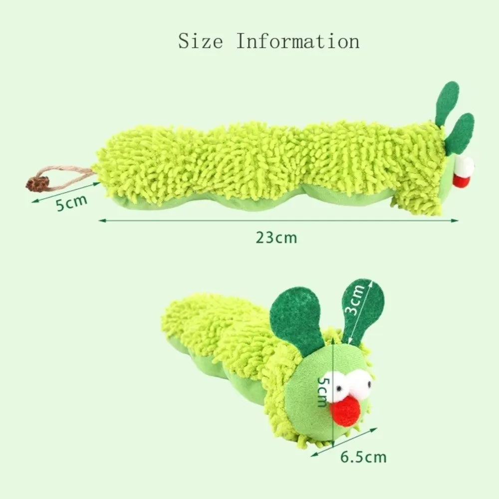 Pet plush toys cat self entertainment toys durable and bite resistant caterpillar plush toys suitable for cats to play at home