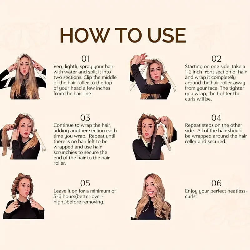 Heatless Curling Rod Headband Silk Curls Ribbon Hair Rollers Sleeping Soft Headband Lazy Hair Curlers Hair Styling Tools