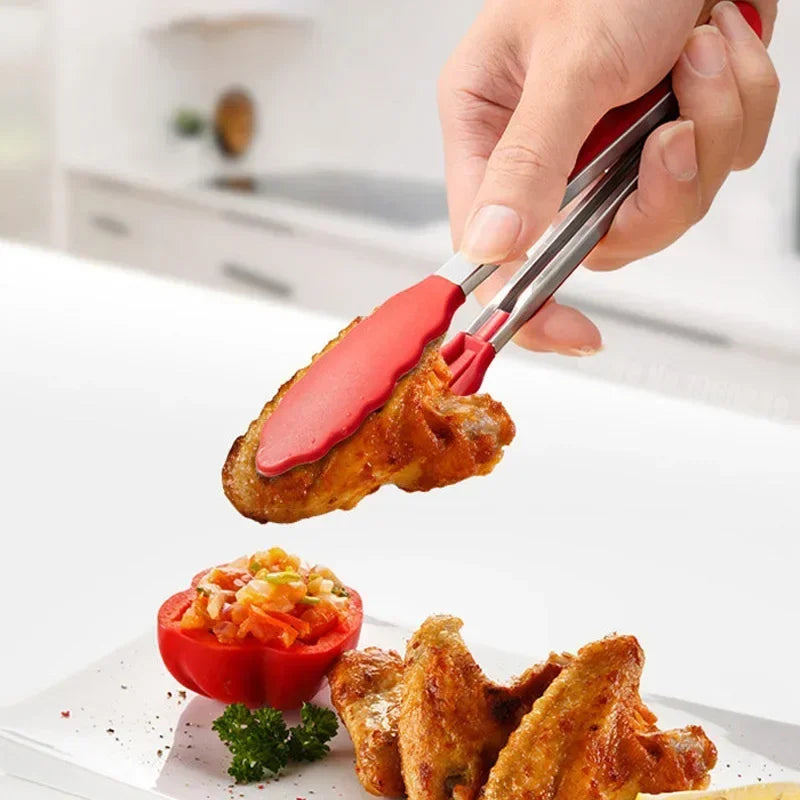Food Tongs Creative Non-slip BBQ Grilling Tongs Salad Bread Cooking Clip Clamp Serving Utensils Tongs Kitchen Accessories