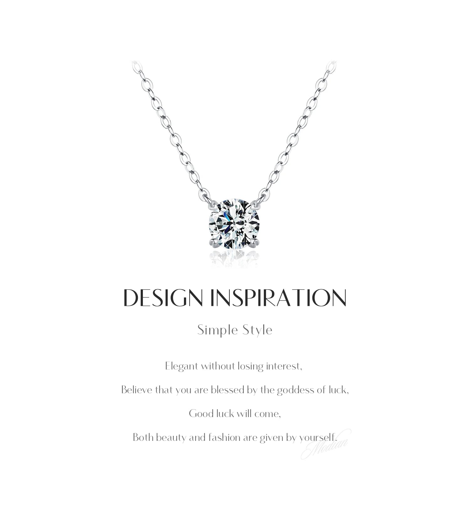 MODIAN Moissanite Pendant Necklace D Color 0.8CT Lab Diamond For Women Wedding Engagement 925 Sterling Silver Fine Jewelry Gift