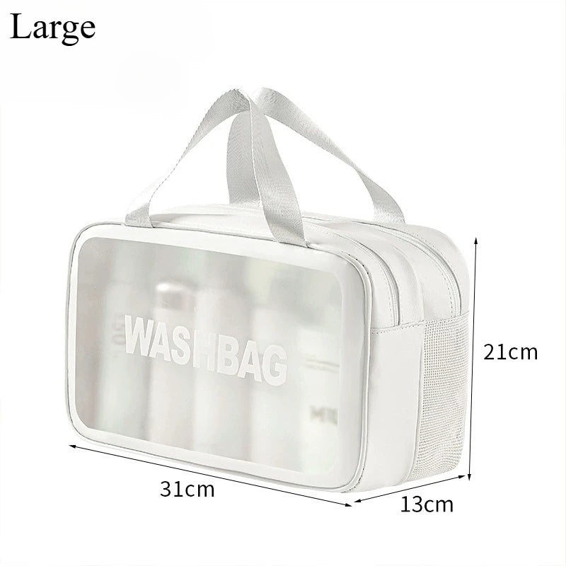 Dry Wet Separation Double Transparent Makeup Bag Portable Cosmetic Organizer Travel Swimming Toiletry Pouch