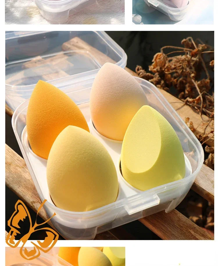 4pcs Makeup Sponge Cosmetic Puff Dry and Wet Combined Cosmetic Egg Women Foundation Powder Puff Bevel Cut Makeup Sponges