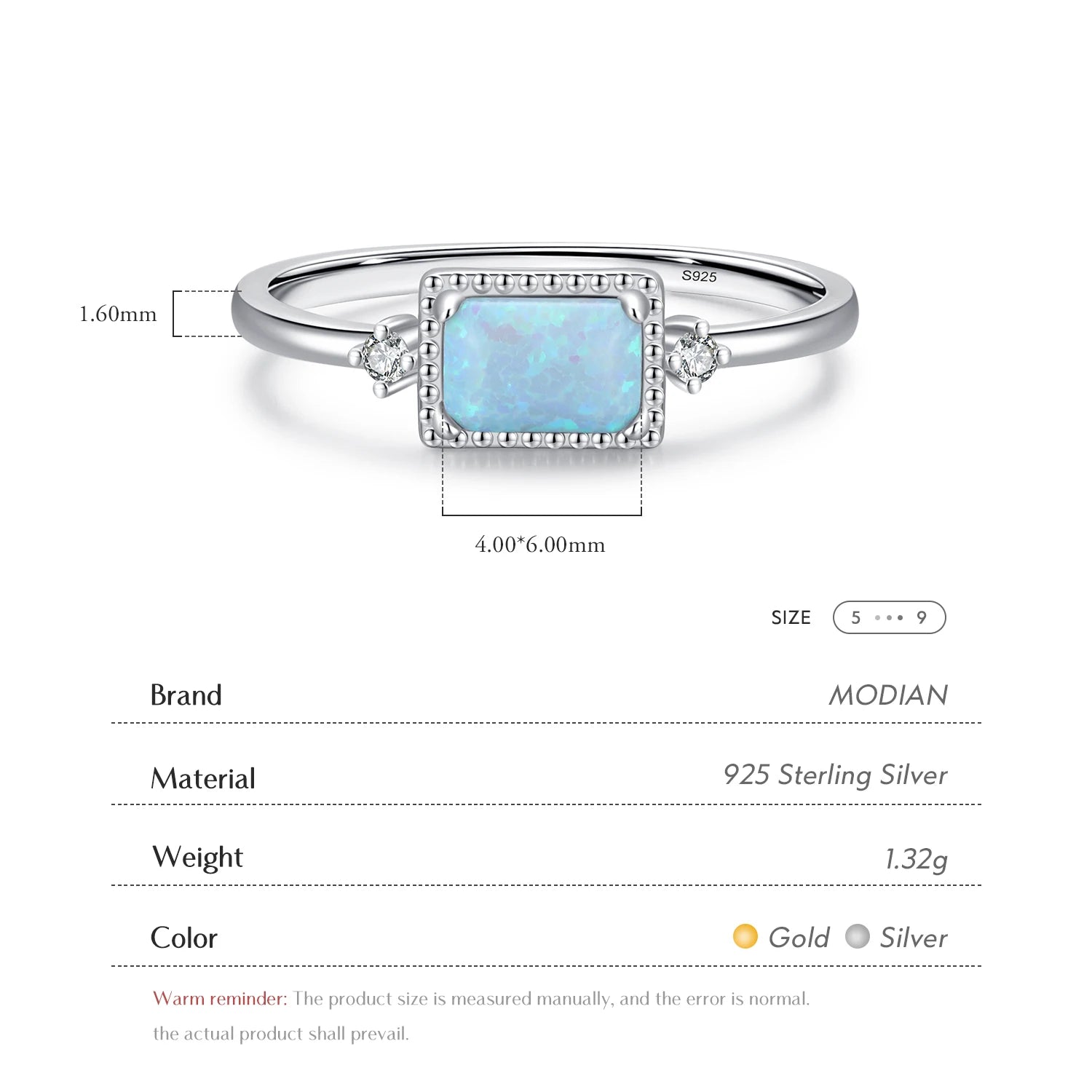 MODIAN Real 925 Sterling Silver Fantastic Natural Opals Finger Rings For Women Wedding Anniversary Jewelry Fine Accessories Anel