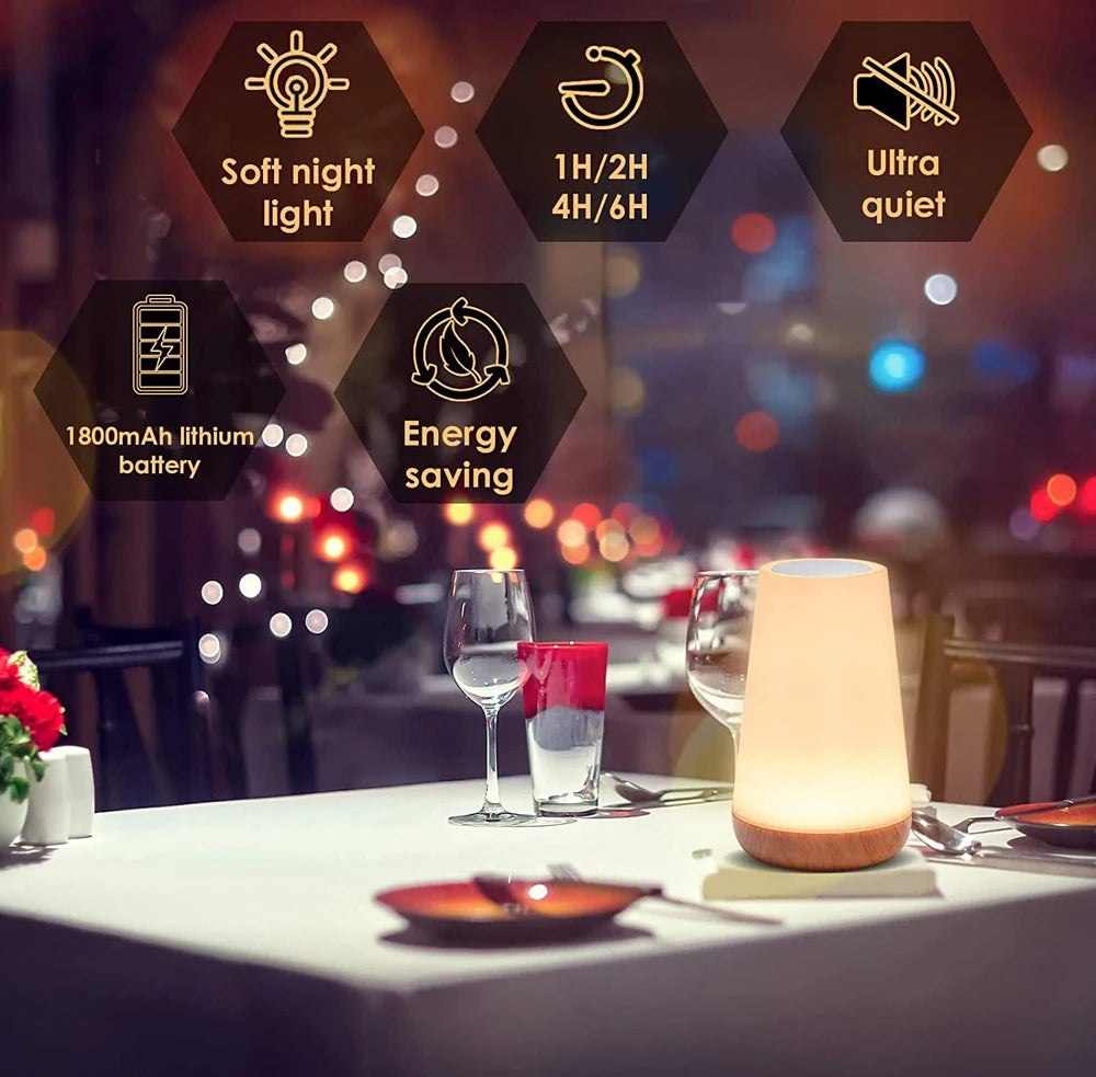 13 Color LED Changing Night Light RGB Remote Control Touch Dimmable Lamp Portable Table Bedside Lamp USB Rechargeable Night Lamp