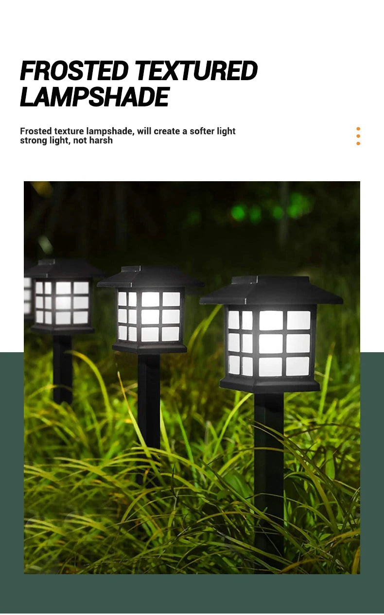 Solar Outdoor Lawn Lights Retro House Shaped Lamp Waterproof Courtyard Garden Decoration Night Lamp Inserted Small Palace Lights