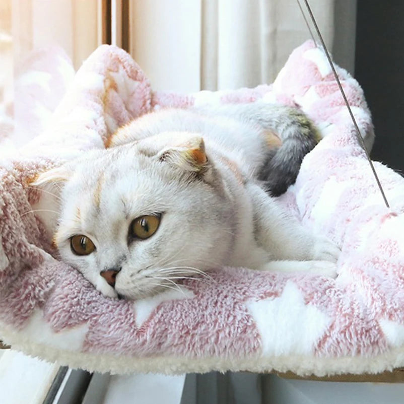 New Pet Cat Hammock Hanging Cat Bed Bearing Comfortable Cat Sunny Window Seat Mount Kitten Climbing Frame Pet Accessories