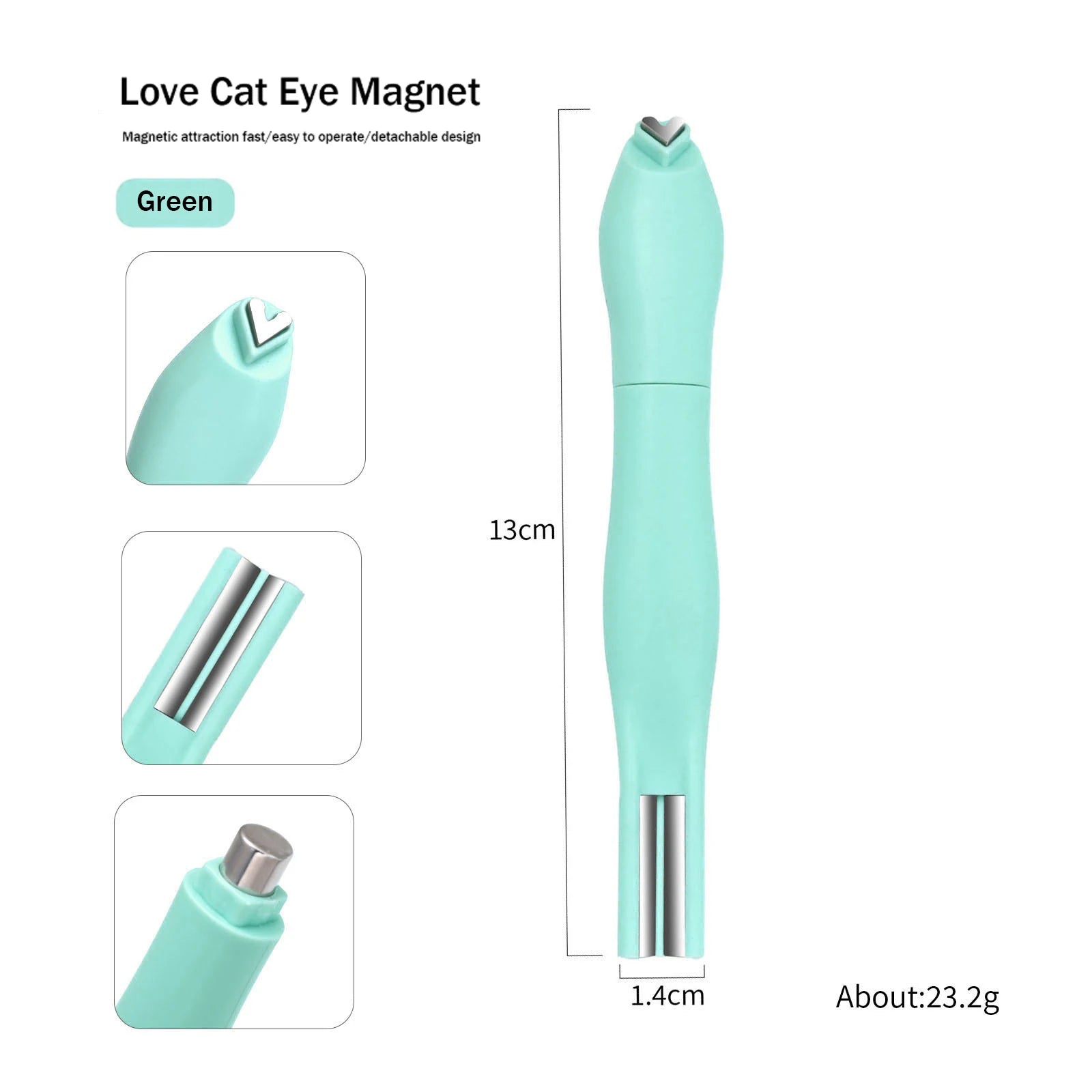 3D Love Heart Nail Magnet 3in1 Cat Eye Effect Double Line Moon Snake Pattern French Nail UV Attraction Magnetic Stick Manicure