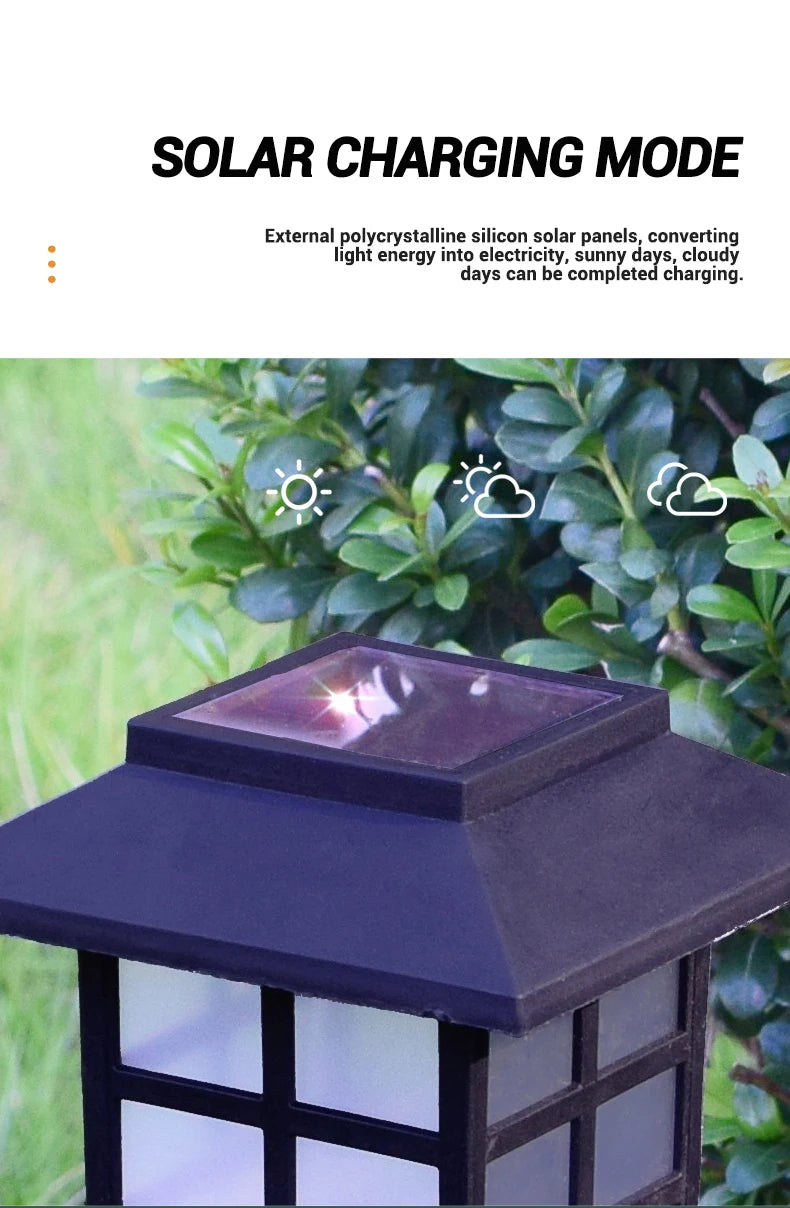 Solar Outdoor Lawn Lights Retro House Shaped Lamp Waterproof Courtyard Garden Decoration Night Lamp Inserted Small Palace Lights