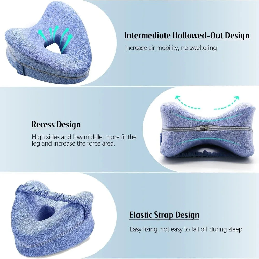 Memory Leg Pillow Hollow Heart Pregnancy Side Sleeper Sciatica Orthopedic Sciatica Back Hip Relief Pillow For Bed, Sofa