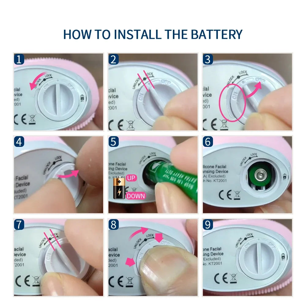 Electric Facial Cleansing Brush Face Skin Care Tools Waterproof Silicone Sonic Cleanser Facial