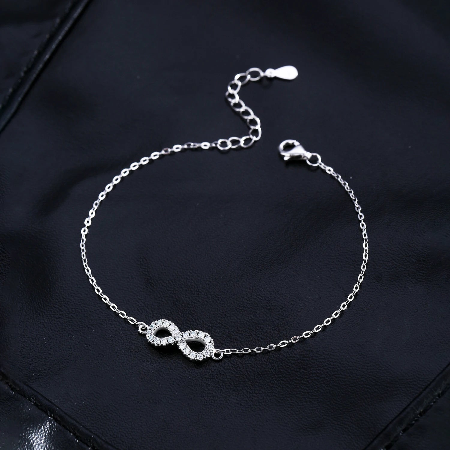 MODIAN D Color Moissanite Lab Created Diamond Bracelet 925 Sterling Silver Romantic Exquisite Infinity Love For Women Jewelry
