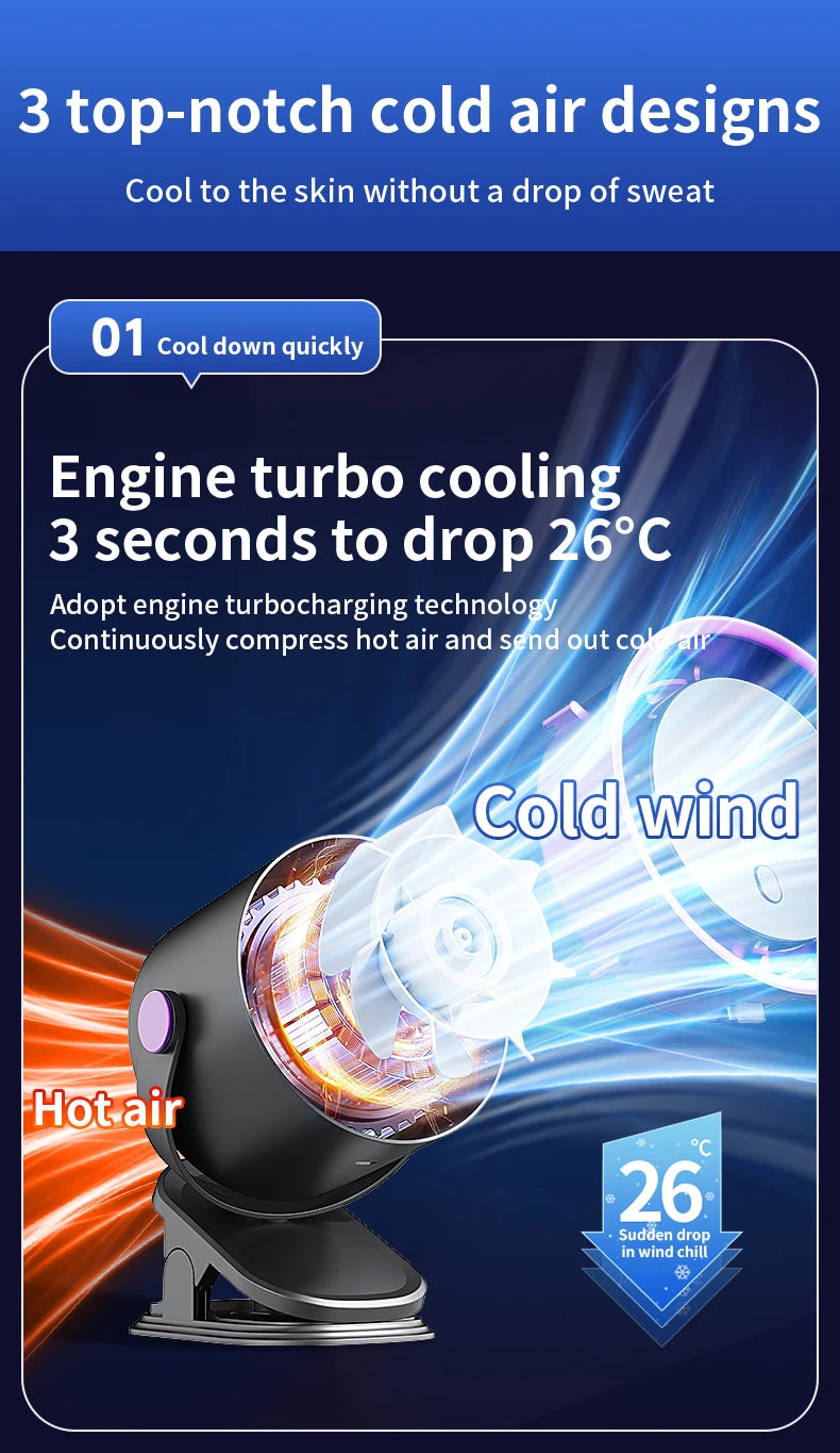 Multi-functional Circulating Fan With Clip 3-in-1 Turbo Fan Electric High-speed Clip Fan 100 levels of free adjustment Mini Fan