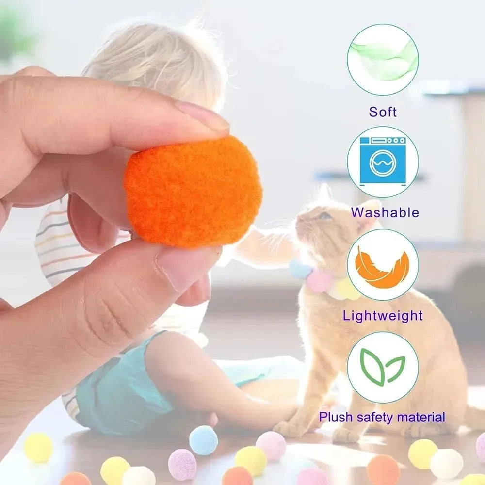 Cat Toys Interactive Launch Training Toy for Pet Kitten Creative Mini Shooting Gun Games Stretch Plush Ball Toys Pet Supplies