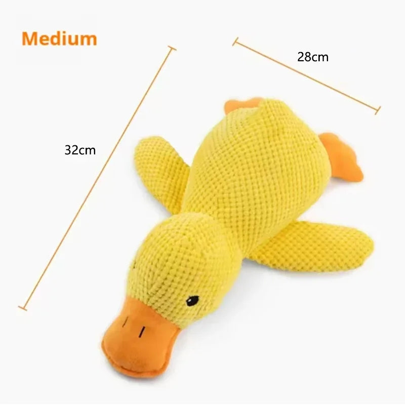 Resistant Grinding Dog Toy Interactive Entertainment Pet Plush Toy Durable Bite Proof Chew Stress Relief Squeaky Duck Design