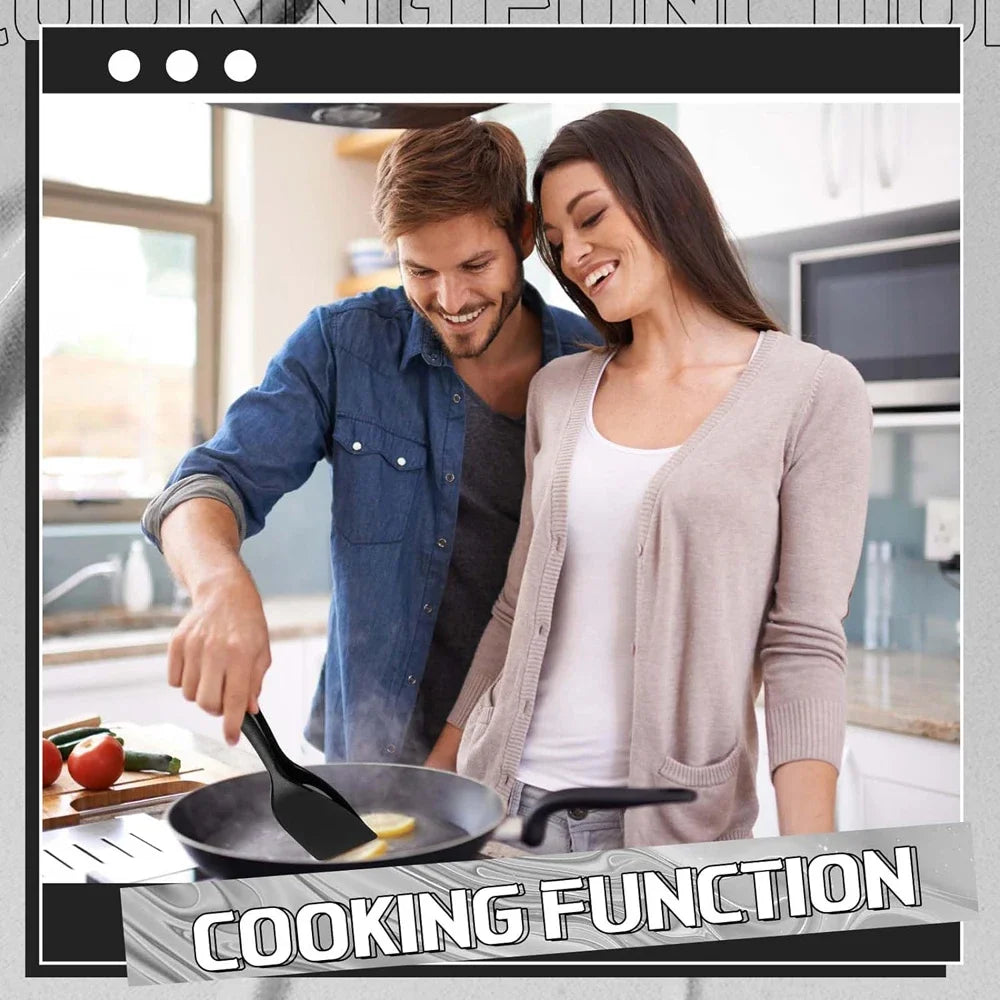 New 2 in 1 Grip Flip Spatula Tongs Egg Flipper Spatula Nylon Non Stick Coating Pancake Fish French Toast Omelet Making Tool