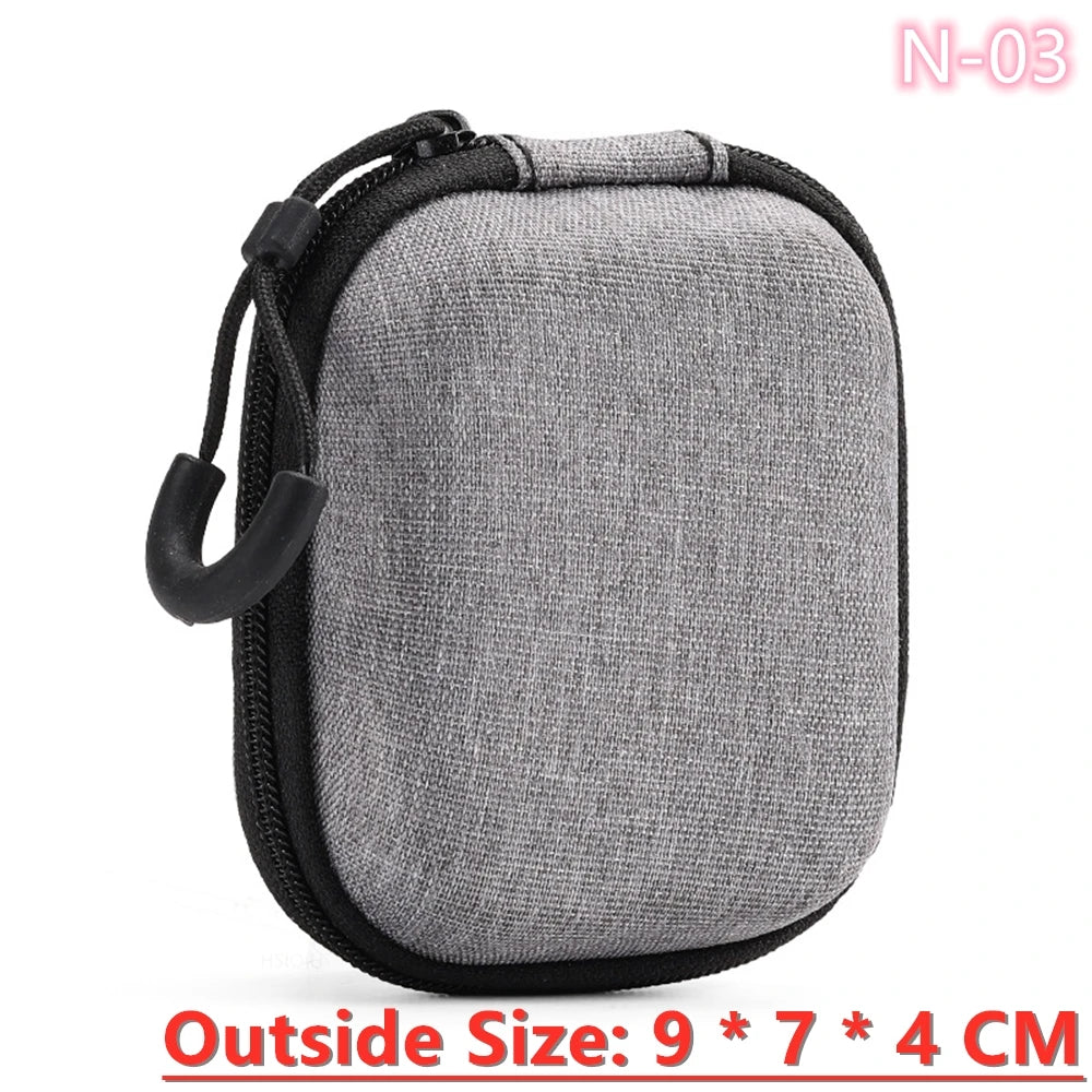 Portable Data Cable Organizer Bag Small EVA Oval Earphone Storage Bags Hard Shell Waterproof Cases Charger U Disk Zipper Pouch
