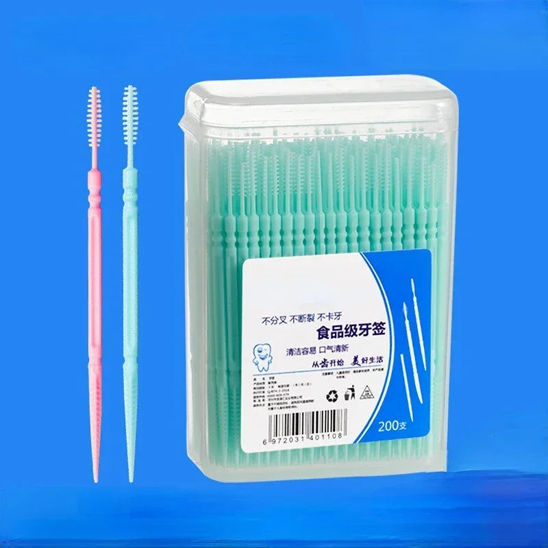 Portable ultra-fine toothpicks, disposable family box, double-head high-end personalized creative fruit sticks