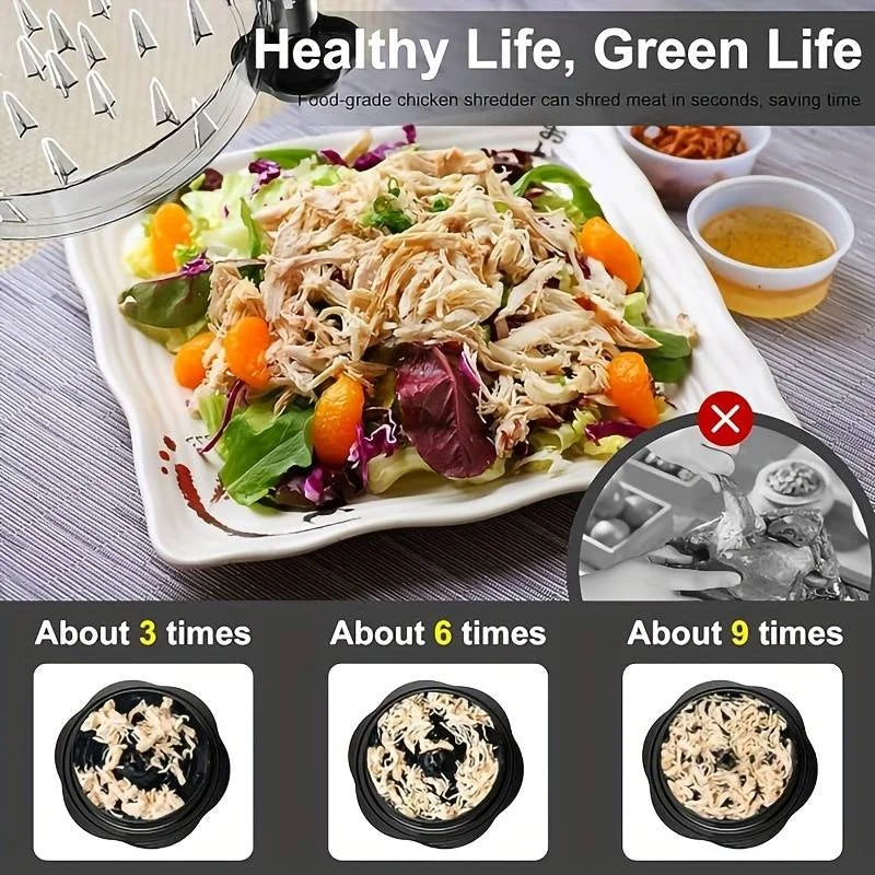 Chicken Shredder with Transparent Cover Hand Shred Machine Torn Chicken Anti-Slip Base for Chopping Chicken, Beef, Vegetables