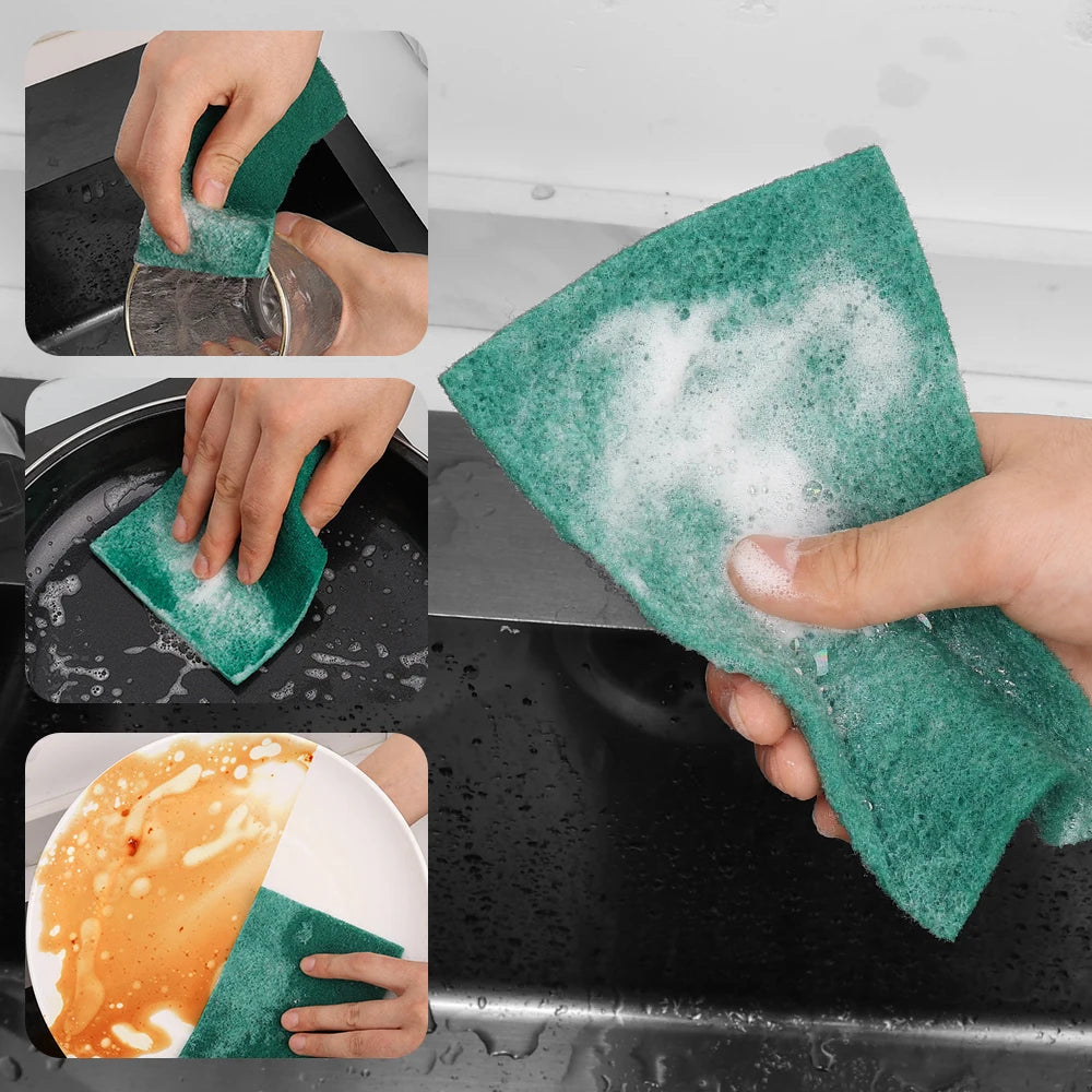 5/10Pcs Cleaning Wipe Pad Reusable Kitchen Cleaning Cloth Towels Soft Non-stick Oil Dishcloth Household Kitchen Rag Clean Tools
