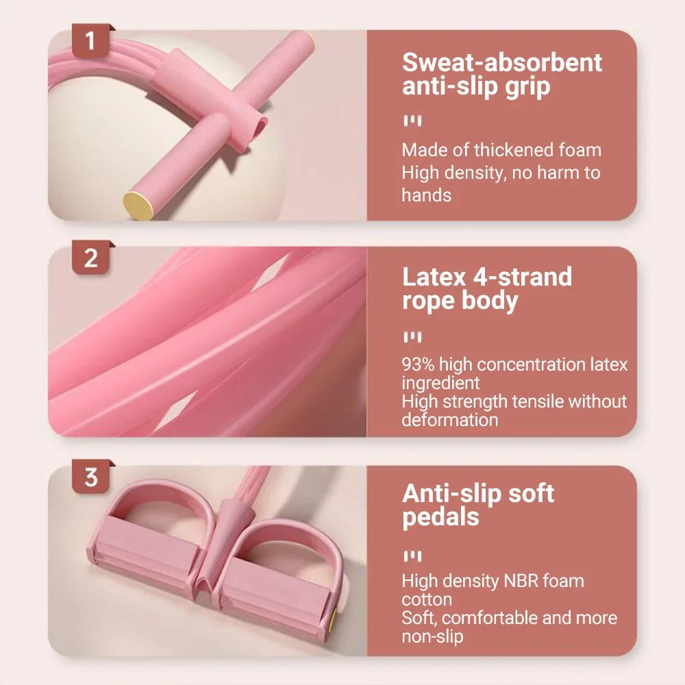 6-Tube Resistance Band Multi Function Tension Rope Fitness Bands 6-Tube Elastic Yoga Pedal Puller For Sports Exercises At Gym For Women