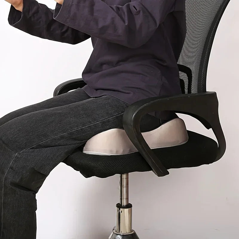 Memory Foam Seat Cushion Ergonomic Sitting Pad with Center Groove Ideal for Long Sitting in Office Home Car or Desk Chair