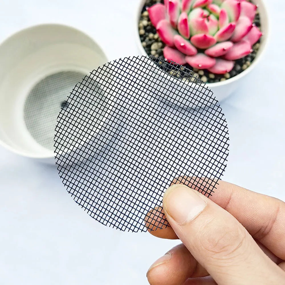 Pot Hole Mesh Pad Mat Grid Round Drainage Hole Screen for Pot Bottom Prevent Soil Loss Anti Bonsai Flower Plant Gardening Tools