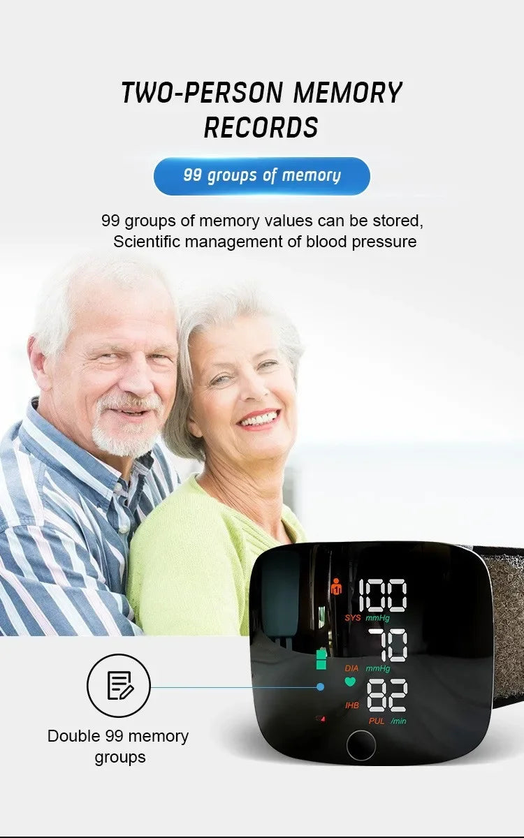 New Touch LED Rechargeable Blood Pressure Wrist Monitor