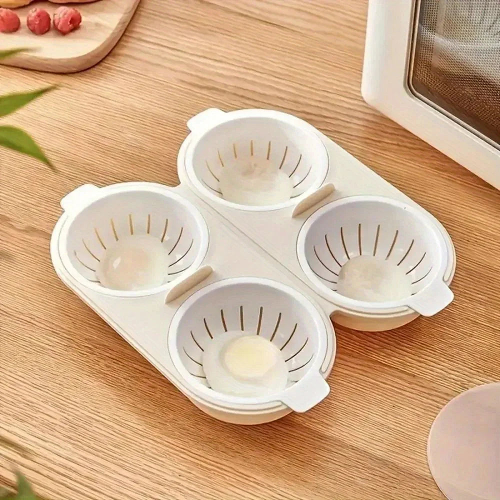 Microwave Egg Cooker Double Layers with Lid Non-Stick Bottom Hot Spring Egg Mould Steamed Egg Maker Kitchen Tools