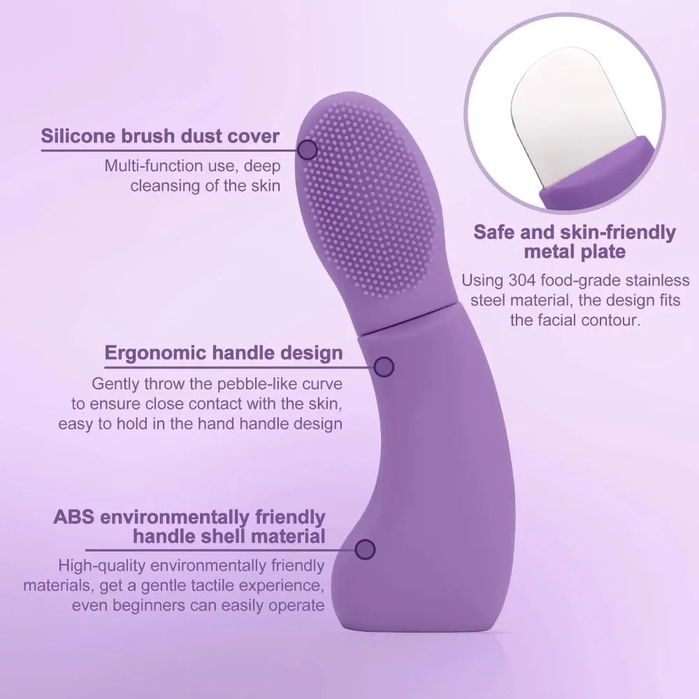 2 in 1 Facial Blackhead Removal Tool Silicone Face Scraper for Deep Cleansing Face Spatula Nose Whitehead Remover Skin Care Tool