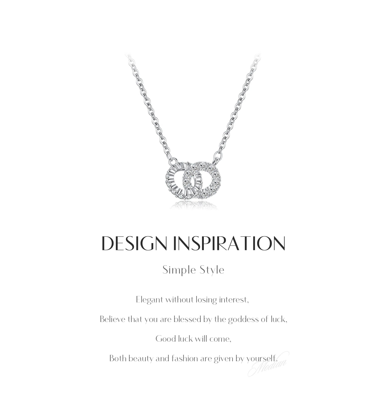 MODIAN 925 Sterling Silver Sparkling Circle Lock Fashion Pendant Necklaces Basic Daily Trendy Jewelry For Women Gifts