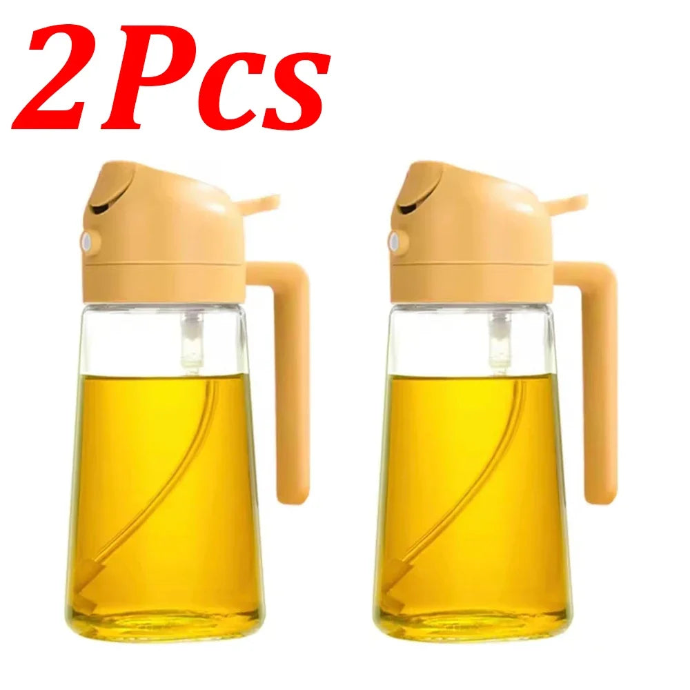 1-4Pcs 2in1 500ml Plastic Spray Oil Sprayer Cooking Oil Sprayer BBQ Picnic Kitchen Tools BBQ Cooking Oil Dispenser
