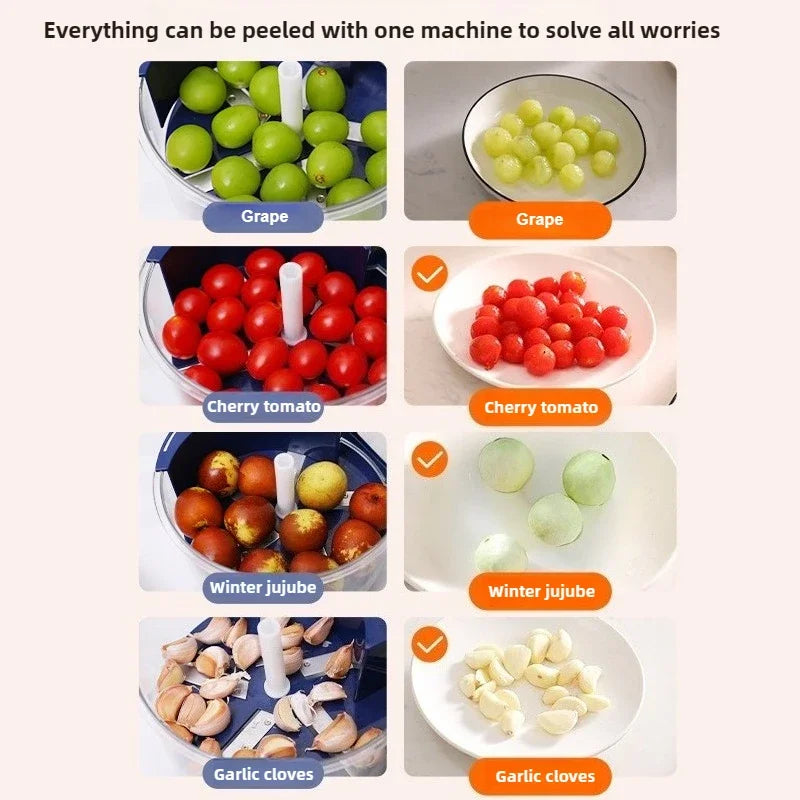 Rechargeable Fruit Peeler Fruit and Vegetable Electric Peeler Peeler Suitable for Grapes, Cherry Tomatoes, Garlic, Fruit Tools