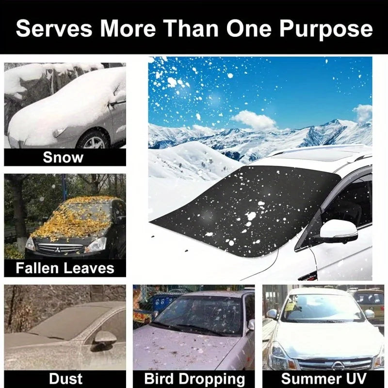 4 Seasons - Car Magnetic Snow Shield Winter Front Windshield Cover Anti-frost Sun Protection Half Car Cover Insulated sunshade